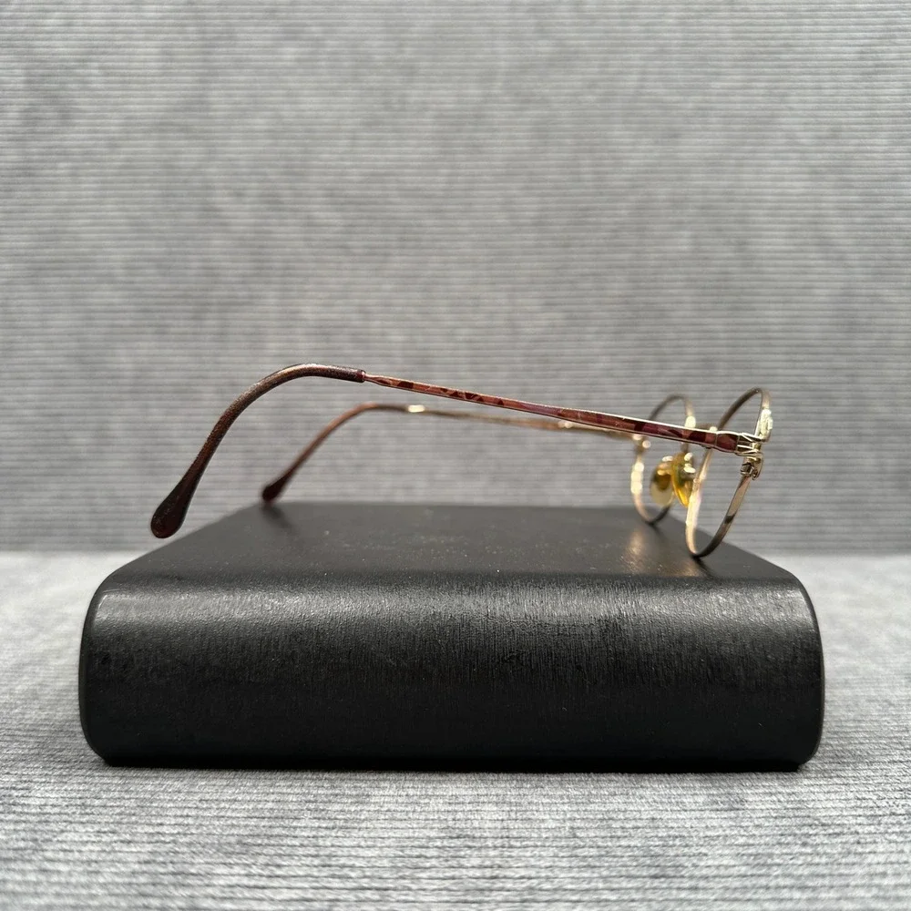 Petite Sophisticate 2202 G505 Gold Oval Y2K Eyeglass Frames Italy 49-19-135 Vtg